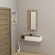 HABITAT ET JARDIN - Console avec miroir en bois "Vien " - 82 x 29 x 15 cm - Blanc - vignette