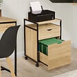 ID MARKET - Caisson de bureau support imprimante DETROIT 2 tiroirs design industriel - vignette
