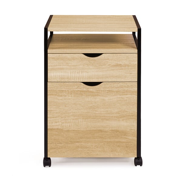 ID MARKET - Caisson de bureau support imprimante DETROIT 2 tiroirs design industriel - large