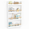 ID MARKET - Bibliothèque murale enfant PAULETTE 4 étagères blanc et bois - vignette
