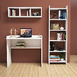 HABITAT ET JARDIN - Bureau d'étude avec bibliothèque et étagère murale en bois "Matilda" - 90 x 58 x 80 cm - Blanc - vignette