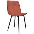 ID MARKET - Lot de 4 chaises MILA en velours terracotta pour salle à manger - vignette
