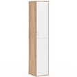 ID MARKET - Armoire de bureau 180 cm multifonction SYLVIA blanc et bois 1 porte 3 étagères - vignette
