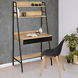 ID MARKET - Bureau étagère 1 tiroir noir BOSTON design industriel - vignette