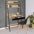 ID MARKET - Bureau étagère 1 tiroir noir BOSTON design industriel - vignette