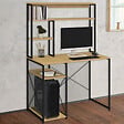 ID MARKET - Bureau avec étagères de rangement DETROIT design industriel - vignette
