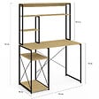 ID MARKET - Bureau avec étagères de rangement DETROIT design industriel - vignette