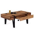 ID MARKET - Table basse rectangulaire 1 tiroir AUSTRIA 100 cm bois pied épingle noir - vignette