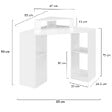 ID MARKET - Bureau d'angle HARRY blanc gain de place bureau informatique avec rangements - vignette