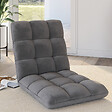 ID MARKET - Chaise de sol pliante GARANCE 5 positions en velours gris anthracite - vignette