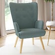 ID MARKET - Fauteuil scandinave IVAR en tissu vert eucalyptus - vignette