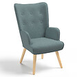 ID MARKET - Fauteuil scandinave IVAR en tissu vert eucalyptus - vignette
