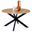 ID MARKET - Table basse ronde ALIX pied araignée 70 cm bois et noir - vignette