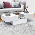 ID MARKET - Table basse coulissante rectangulaire MARTA bois blanc - vignette