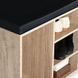 ID MARKET - Banc d'entrée chaussures avec coussin TEO bois façon hêtre - vignette