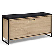 ID MARKET - Banc d'entrée chaussures 100 cm avec coussin LUIS design industriel - vignette
