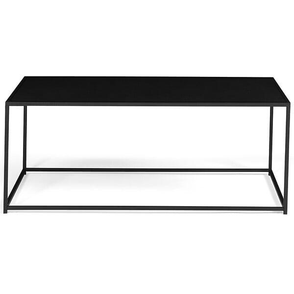 ID MARKET - Table basse rectangulaire DAVIS 113 cm en métal noir mat design industriel - large