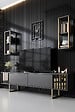 HABITAT ET JARDIN - Meuble TV en bois "Gold Line" - 180 x 30 x 48 cm - AnthraciteNoir - vignette
