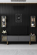 HABITAT ET JARDIN - Meuble TV en bois "Gold Line" - 180 x 30 x 48 cm - AnthraciteNoir - vignette