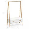 ID MARKET - Portant enfant tipi LEON 130 cm avec 1 porte blanc et bois - vignette