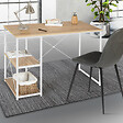 ID MARKET - Bureau droit DETROIT design industriel bois et métal blanc - vignette