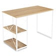 ID MARKET - Bureau droit DETROIT design industriel bois et métal blanc - vignette