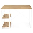 ID MARKET - Bureau droit DETROIT design industriel bois et métal blanc - vignette