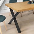 ID MARKET - Lot de 2 pieds de table forme X 72x73 cm noir design industriel - vignette
