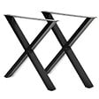 ID MARKET - Lot de 2 pieds de table forme X 72x73 cm noir design industriel - vignette