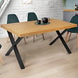 ID MARKET - Lot de 2 pieds de table forme X 72x73 cm noir design industriel - vignette