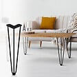 ID MARKET - Lot de 4 pieds épingle 40,5 cm pour table noir design industriel - vignette