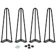 ID MARKET - Lot de 4 pieds épingle 40,5 cm pour table noir design industriel - vignette