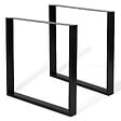 ID MARKET - Lot de 2 pieds de table carrés 78x71 cm noir design industriel - vignette