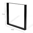 ID MARKET - Lot de 2 pieds de table carrés 78x71 cm noir design industriel - vignette