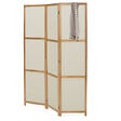 ID MARKET - Paravent intérieur bois et tissu beige - vignette