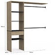 ID MARKET - Kit dressing MELINE 160 x 40 x 180 cm hêtre avec étagères noires + tiroir + double penderie - vignette