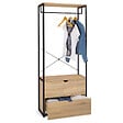 ID MARKET - Dressing penderie 2 tiroirs L. 80 cm DETROIT design industriel - vignette