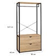 ID MARKET - Dressing penderie 2 tiroirs L. 80 cm DETROIT design industriel - vignette