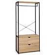 ID MARKET - Dressing penderie 2 tiroirs L. 80 cm DETROIT design industriel - vignette