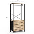 ID MARKET - Dressing penderie L. 80 cm UTAH avec 6 bacs en tissu bois et noir - vignette