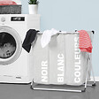ID MARKET - Panier à linge 3 compartiments pliable gris - vignette