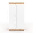 ID MARKET - Armoire à chaussures 18 paires TOMI imitation hêtre 2 portes blanches - vignette