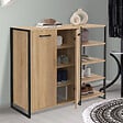 ID MARKET - Armoire à chaussures 12 paires LUIS 2 portes avec étagère design industriel - vignette