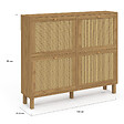 ID MARKET - Meuble à chaussures 20 paires HANAE 4 portes effet naturel cannage - vignette