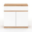 ID MARKET - Armoire à chaussures 12 paires TOMI 2 portes et 1 tiroir façon hêtre et blanc - vignette