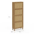 ID MARKET - Meuble à chaussures 24 paires HANAE 4 portes effet naturel cannage - vignette