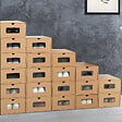 ID MARKET - Lot de 20 cartons boites de rangement à chaussures avec tiroir - vignette
