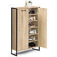 ID MARKET - Armoire à chaussures 18 paires LUIS 2 portes design industriel - vignette