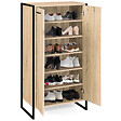 ID MARKET - Armoire à chaussures 18 paires LUIS 2 portes design industriel - vignette