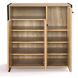 ID MARKET - Armoire à chaussures 18 paires LUIS 3 portes avec niche design industriel - vignette